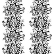 Vector Seamless Monochrome Floral Pattern N108
