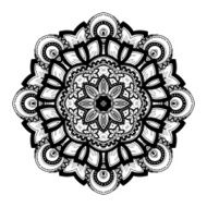 Vector Beautiful Deco Black Mandala N85