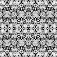 Vector Seamless Abstract Black and White Tribal Pattern N21