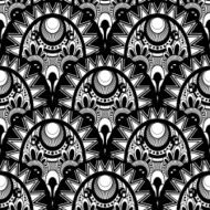 Vector Seamless Monochrome Ornate Pattern N19