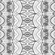 Vector Seamless Monochrome Ornate Pattern N20