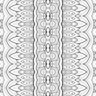 Vector Seamless Monochrome Ornate Pattern N23