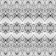 Vector Seamless Monochrome Ornate Pattern N26