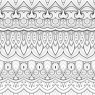 Vector Seamless Monochrome Ornate Pattern N28