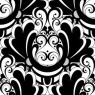 Vector Seamless Monochrome Ornate Pattern N30