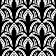 Vector Seamless Monochrome Ornate Pattern N33