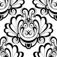 Vector Seamless Monochrome Ornate Pattern N35