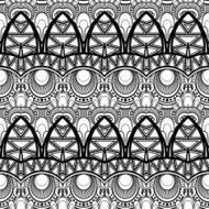 Vector Seamless Monochrome Ornate Pattern N36