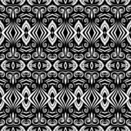 Vector Seamless Monochrome Ornate Pattern N37