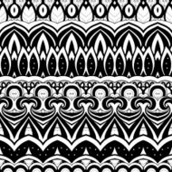 Vector Seamless Monochrome Ornate Pattern N40