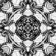 Vector Seamless Abstract Black and White Tribal Pattern N22