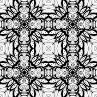 Vector Seamless Abstract Black and White Tribal Pattern N23