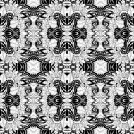 Vector Seamless Abstract Black and White Tribal Pattern N24