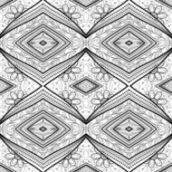 Vector Seamless Abstract Black and White Tribal Pattern N25