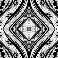 Vector Seamless Abstract Black and White Tribal Pattern N26