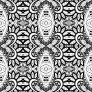 Vector Seamless Abstract Black and White Tribal Pattern N27