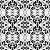 Vector Seamless Abstract Black and White Tribal Pattern N28