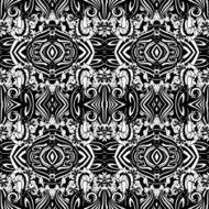 Vector Seamless Abstract Black and White Tribal Pattern N29