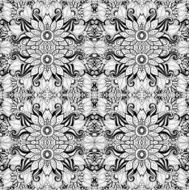 Vector Seamless Abstract Black and White Tribal Pattern N34