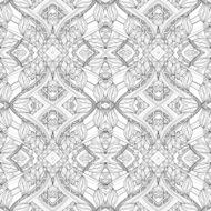 Vector Seamless Abstract Black and White Tribal Pattern N37