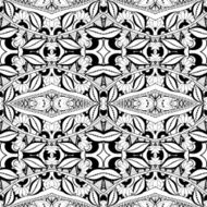 Vector Seamless Abstract Black and White Tribal Pattern N40