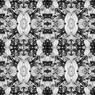 Vector Seamless Abstract Black and White Tribal Pattern N45