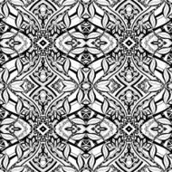 Vector Seamless Abstract Black and White Tribal Pattern N48