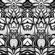 Vector Seamless Abstract Black and White Tribal Pattern N50