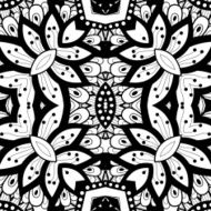 Vector Seamless Abstract Black and White Tribal Pattern N53