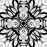 Vector Seamless Abstract Black and White Tribal Pattern N54