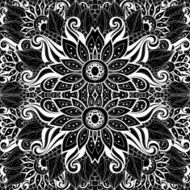 Vector Seamless Abstract Black and White Tribal Pattern N55