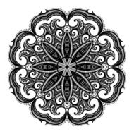 Vector Beautiful Deco Black Mandala N89