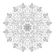 Vector Beautiful Deco Black Mandala N92