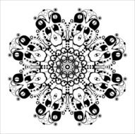 Vector Beautiful Deco Black Mandala N95