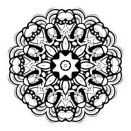 Vector Beautiful Deco Black Mandala N96