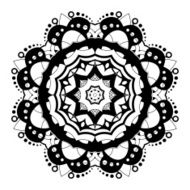 Vector Beautiful Deco Black Mandala N97