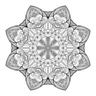 Vector Beautiful Deco Black Mandala N99