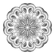 Vector Beautiful Deco Black Mandala N101