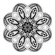 Vector Beautiful Deco Black Mandala N102