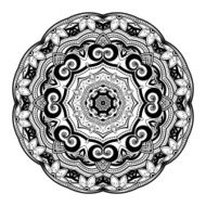 Vector Beautiful Deco Black Mandala N103