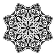 Vector Beautiful Deco Black Mandala N104