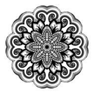 Vector Beautiful Deco Black Mandala N107