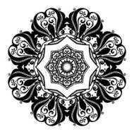 Vector Beautiful Deco Black Mandala N113