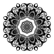 Vector Beautiful Deco Black Mandala N114