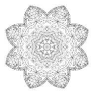 Vector Beautiful Deco Black Mandala N115