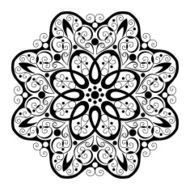 Vector Beautiful Deco Black Mandala N120