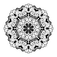 Vector Beautiful Deco Black Mandala N121