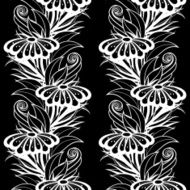 Vector Seamless Monochrome Floral Pattern N111