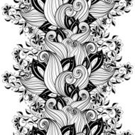 Vector Seamless Monochrome Floral Pattern N115
