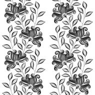 Vector Seamless Monochrome Floral Pattern N118